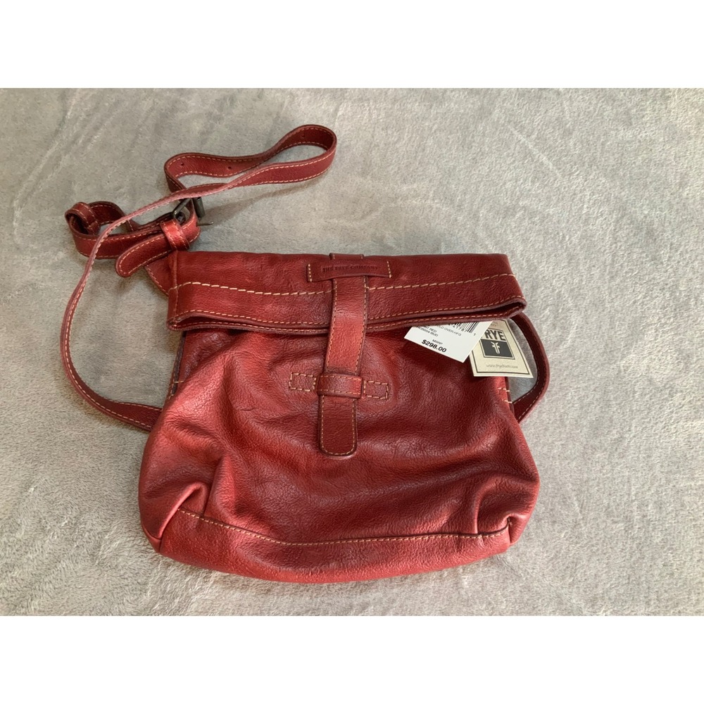 Frye Artisan Fold Over Burnt Red Leather Crossbody Bag 34DB204-BUR